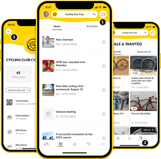 Cyql club and profile screens